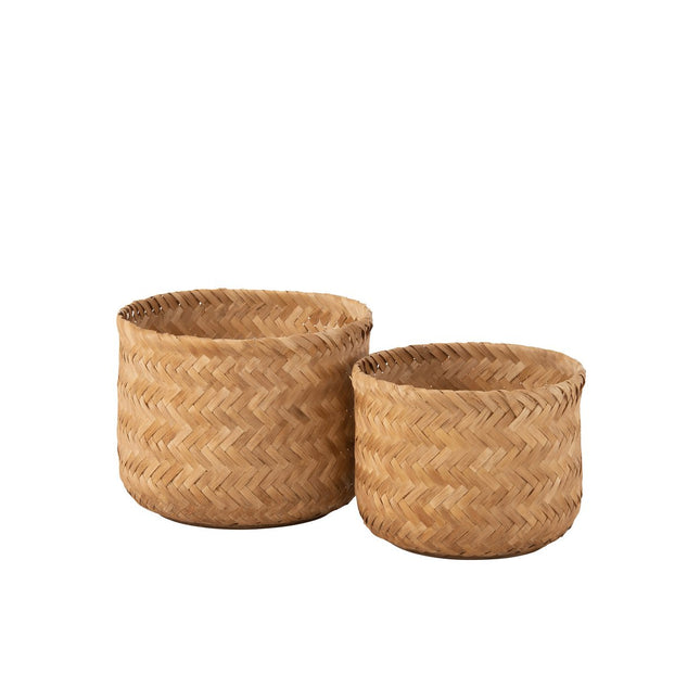 J-Line set of 2 basket - bamboo - natural