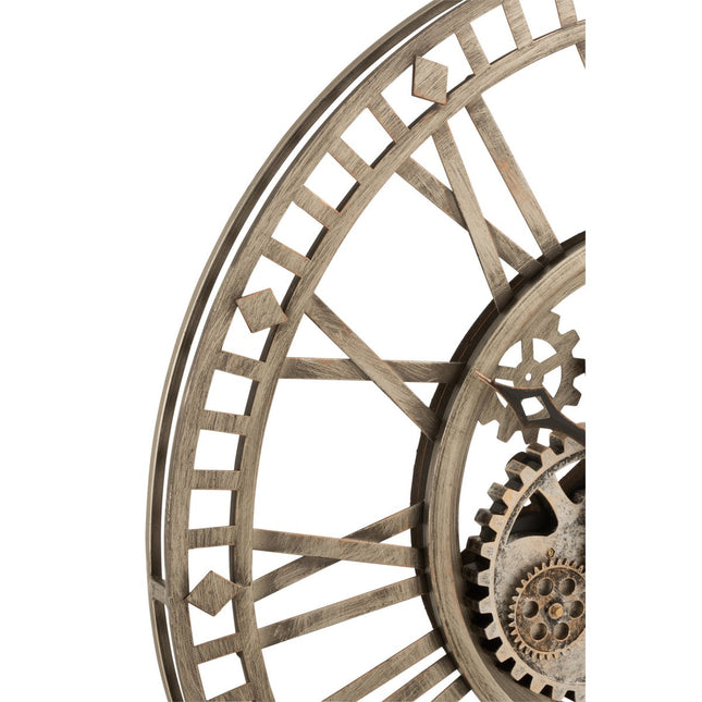 J-Line Radars Roman Numerals clock - metal - gray - Ø 60 cm