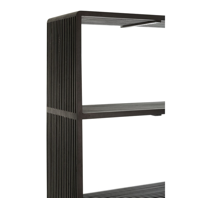 J-Line bookcase 4 Shelves - recycled wood - black