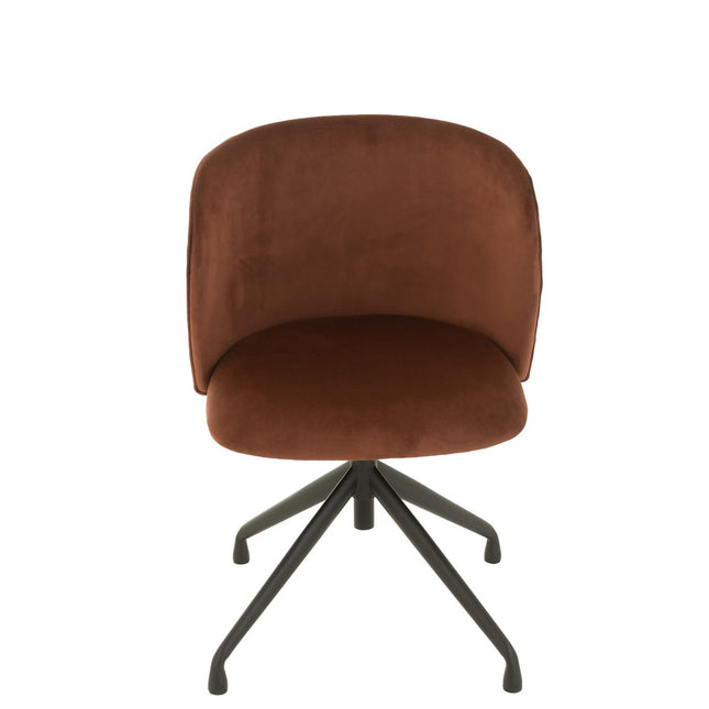 J-Line chair Turn/Up/Down - velvet - dark brown