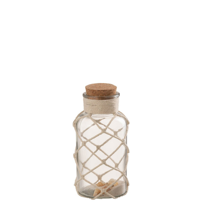 J-Line Decoration Vase Sand Shells Glass Transparent Medium