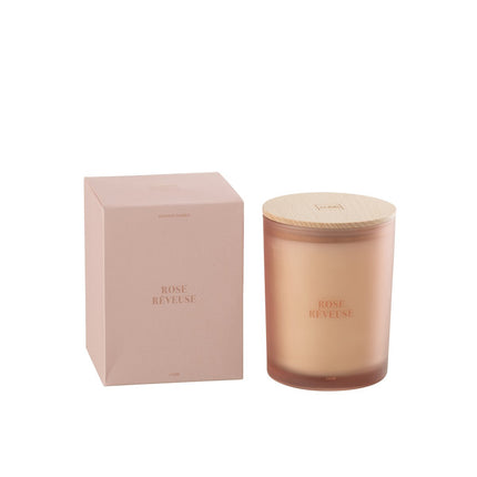 J-Line Scented Candle Accords Essentiels Rose Rêveuse-52H