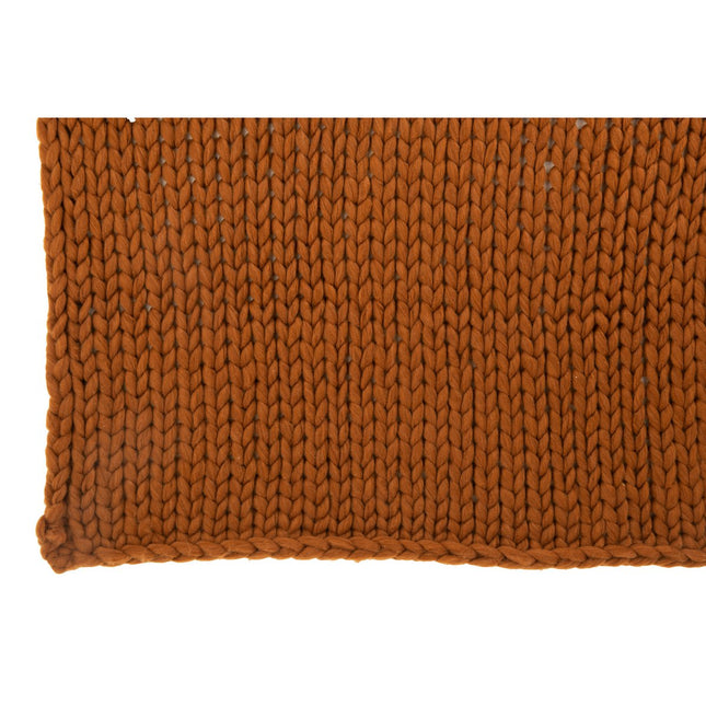 J-Line Plaid knitted - polyester - orange - 154 x 140 cm