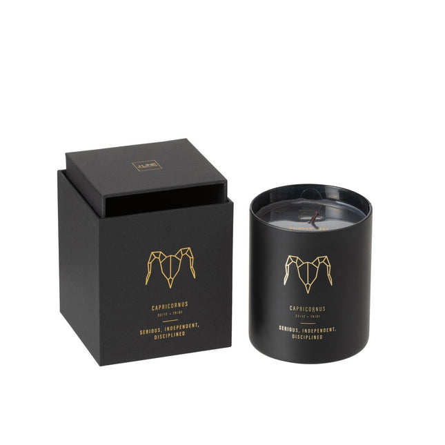 J-Line Astro Capricorn Scented Candle - Rainbow Reef - 50 hours - Black