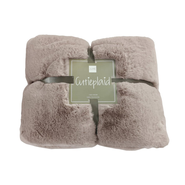 J-Line Plaid Cutie - Fleece Blanket - Polyester - 180x130 cm - Mouse gray