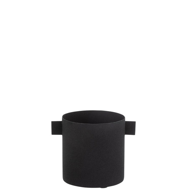 J-Line flower pot Round - iron - black - small - Ø 11.00 cm - 2 pieces
