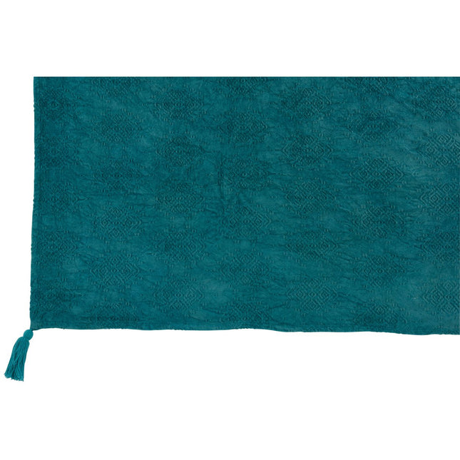 J-Line Plaid Fayola - cotton - turquoise - 181 x 128 cm