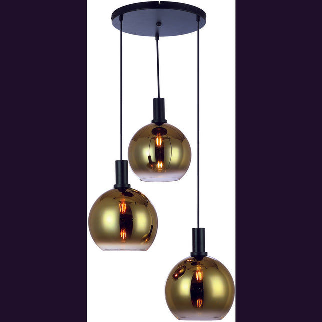 Hanging lamp, 3-light, H850 gold