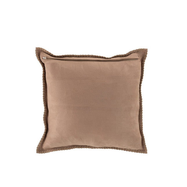 J-Line Cushion stitching - leather - 45 x 45 cm - beige