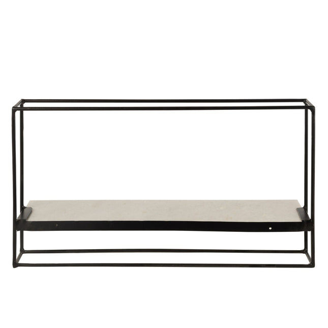 J-Line Wall Rack 1 Shelf Iron/Marble Black/White Large