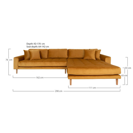 Lido Lounge sofa - Mustard yellow