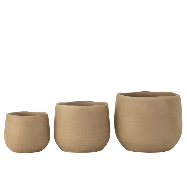 J-Line flower pot Plain - ceramic - beige - large