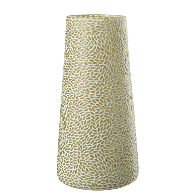 J-Line vase Mosaic - glass - green/white - large