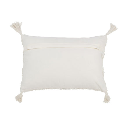 J-Line Cushion Tufted Tassels - cotton - sequins/white/gold