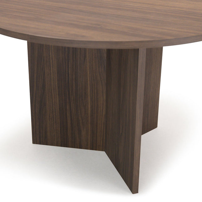 Round Mae dining table, 140cm, brown walnut color