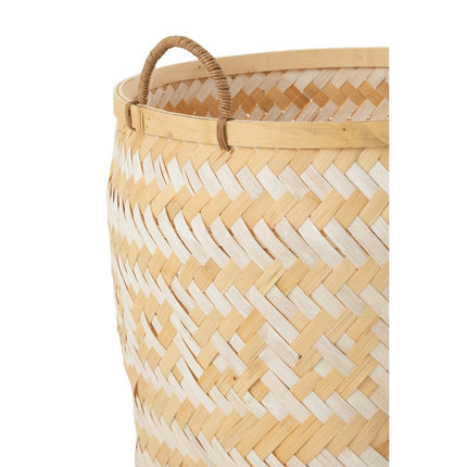 J-Line Set of 3 Basket Patterns Handles Bamboo Natural/White