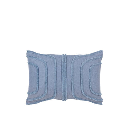 J-Line Cushion Fringes Lines - cotton - blue