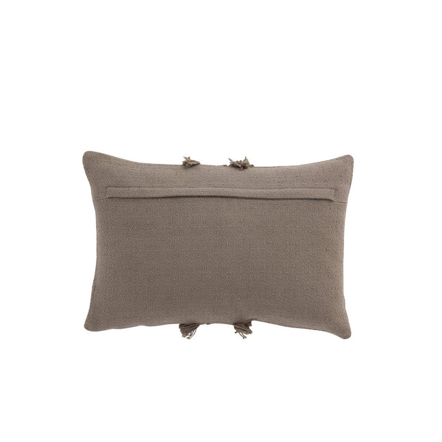 J-Line Cushion Rectangular Tassel Band - cotton - taupe
