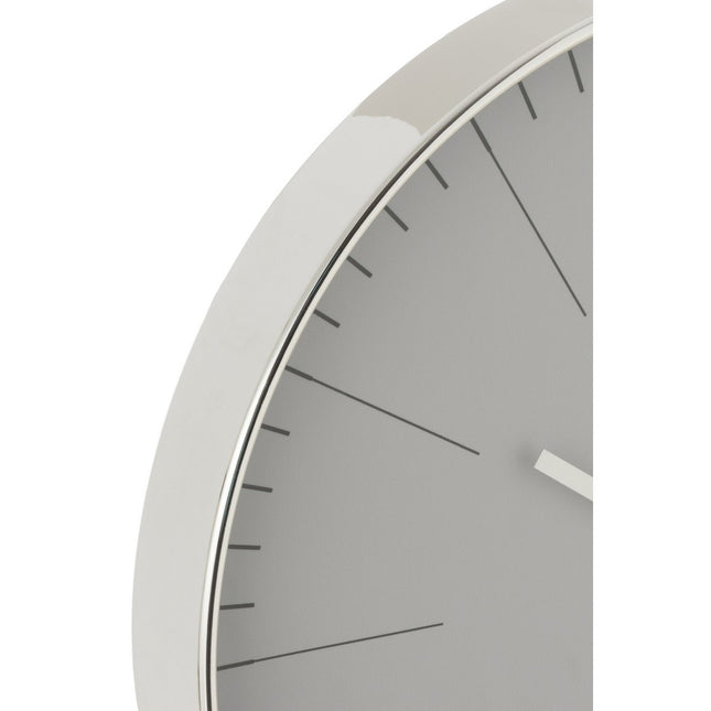 J-Line Silvester clock - plastic - silver - Ø 39 cm