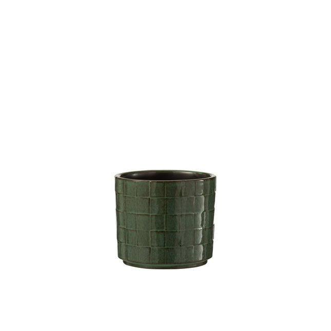 J-Line Flowerpot Square Ceramic Green Small
