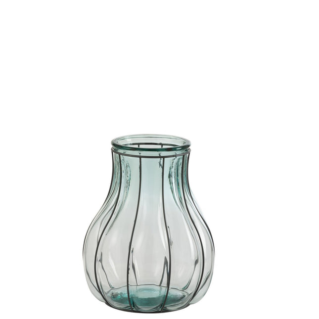 J-Line vase Fusion - glass/metal - blue - small - 29.00 cm high