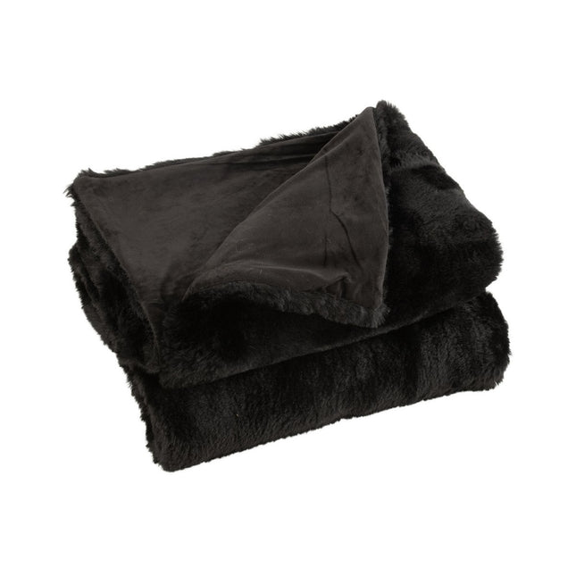 J-Line Plaid Cutie - Fleece Deken – Polyester – 180x130 cm – Zwart