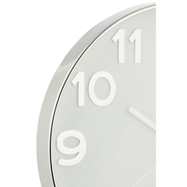 J-Line Arabische Cijfers klok - kunststof - zilver - Ø 40 cm