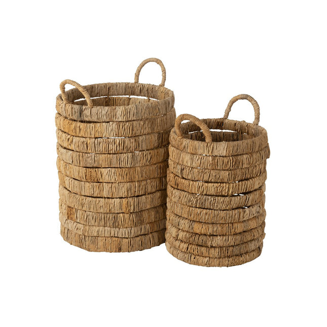 J-Line basket Cylinders - water hyacinth - natural - 2 pieces