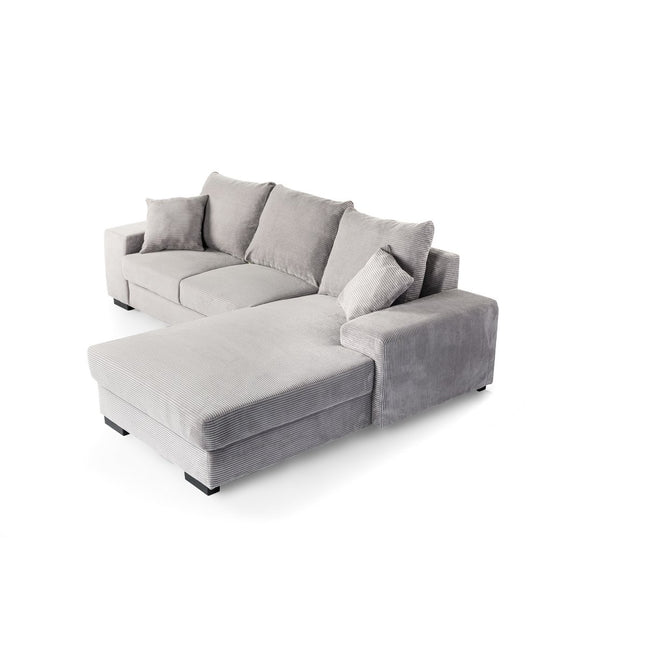 3 seater sofa CL right, fabric RIB, RIB311 gray