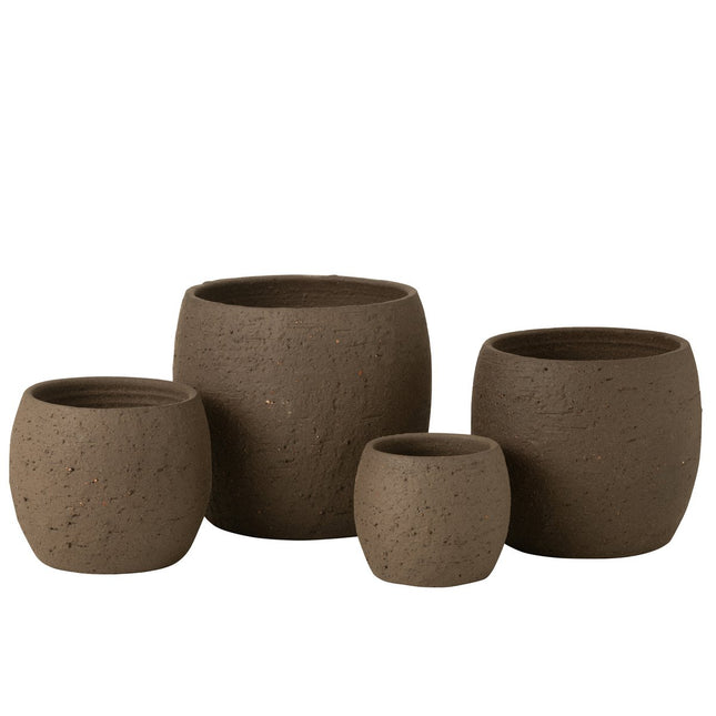 J-Line flower pot Enya - ceramic - brown - extra large - Ø 28.00 cm