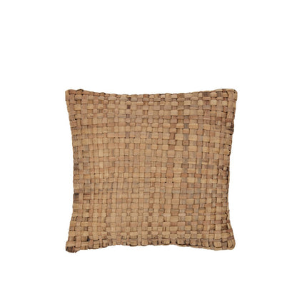 J-Line Cushion Square 1 Side - wicker/textile - natural - small