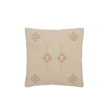 J-Line Cushion Diamonds + Arrows - cotton - cream/pink