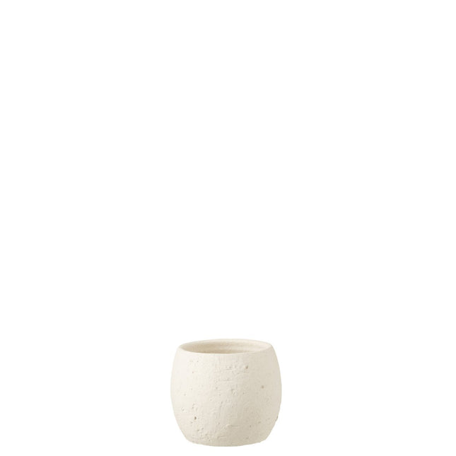 J-Line flower pot Enya - ceramic - white - small - Ø 16.00 cm