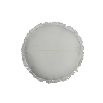 J-Line Cushion Round Velvet - cotton/linen - white