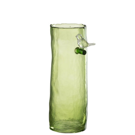J-Line Vase Long Bird Glass Green Small