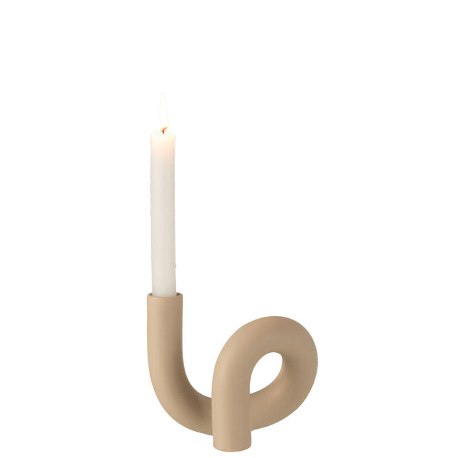 J-Line candle holder Torsion - ceramic - beige - valentine decoration
