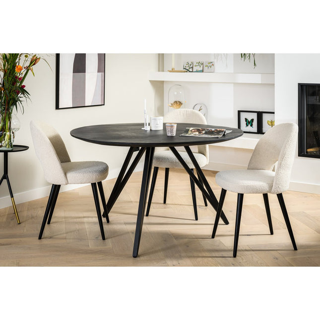 Dining room table round, 130 cm, M340 black