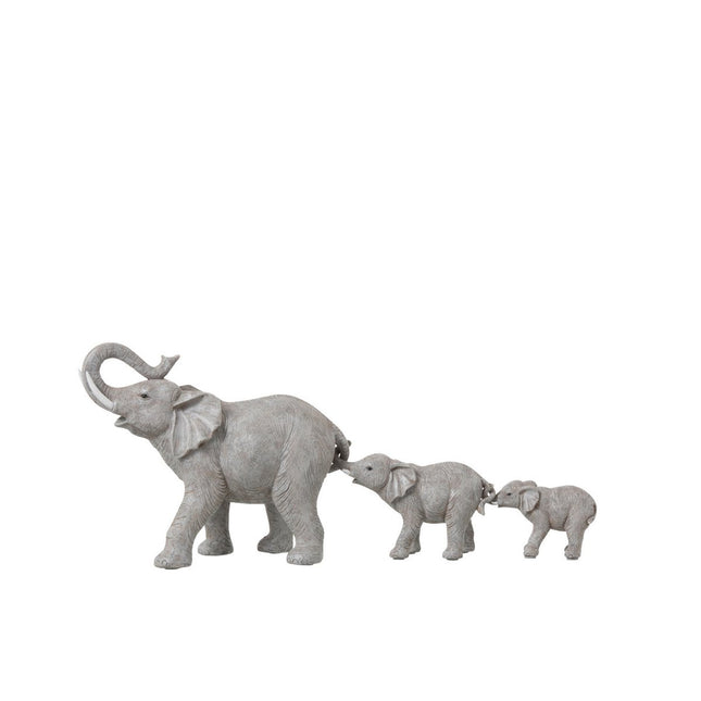 J-Line Elephant Row 3 Polyresin Gray