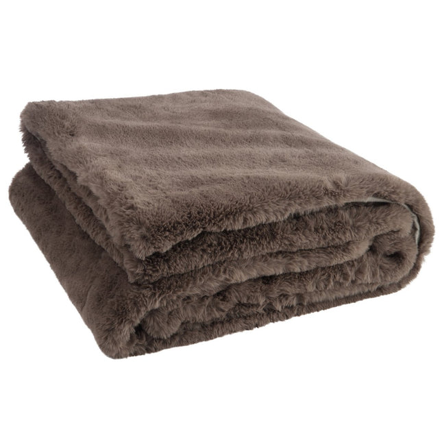J-Line Plaid Cutie - Fleece Blanket – Polyester – 180x130 cm – Taupe