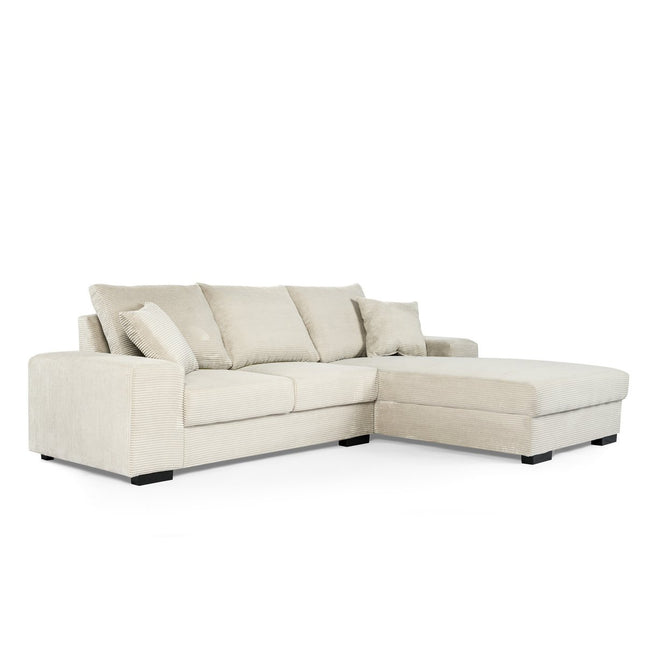 3 seater sofa CL right, fabric RIB, RIB920 natural