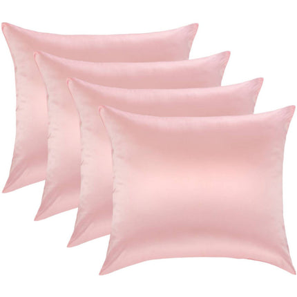 Value set 4x 100% Silk pillowcase Pink Hotel closure - 19MM
