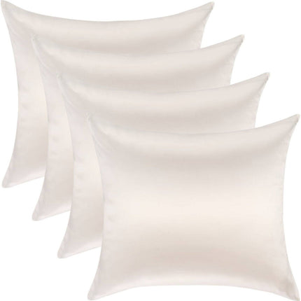 Value set 4x 100% Silk pillowcase Ivory hotel closure with Silver Ions - 22MM