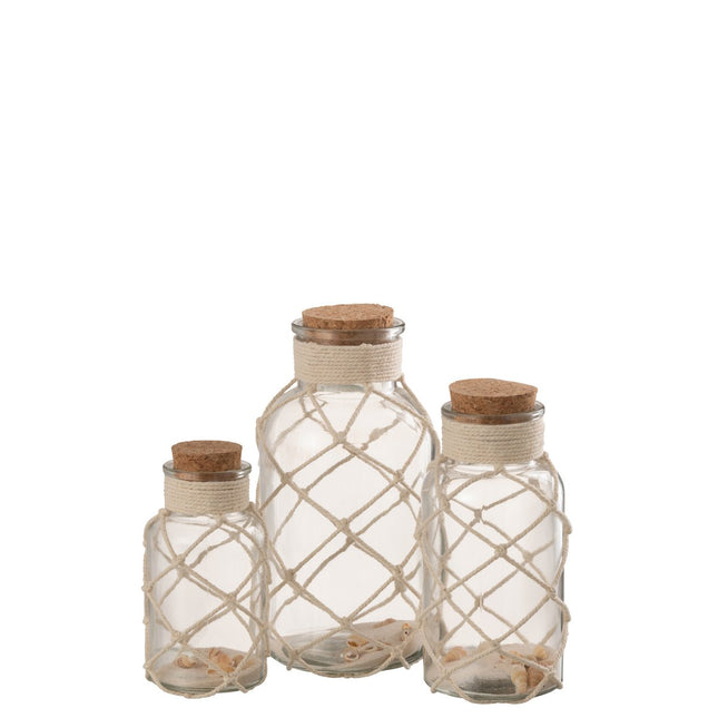 J-Line decoration Vase Sand Shells - glass - transparent - large