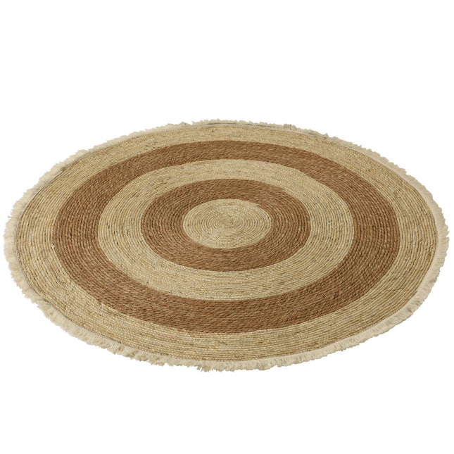 J-Line Tassel ribbon mat - rug - jute - beige/brown - L