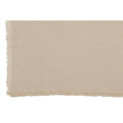 J-Line Plaid fringes Muslin - cotton - light beige