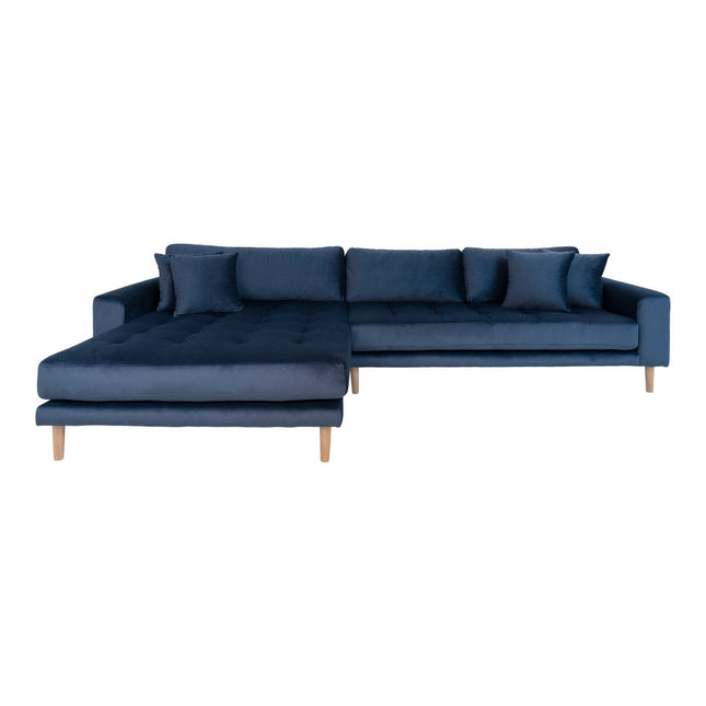 Lido Lounge Sofa Left Velvet - Dark Blue