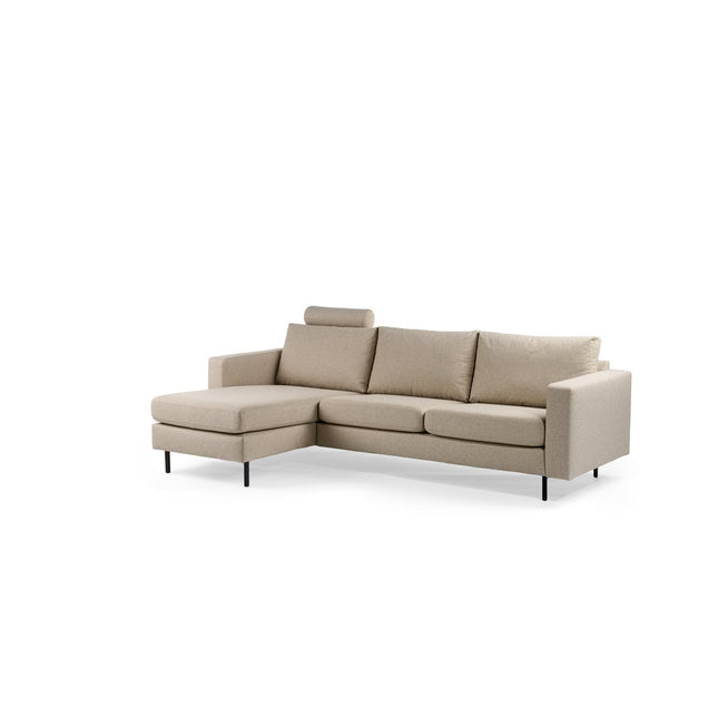 3 seater sofa CL L+R, with headrest, Dillon fabric, D460 beige