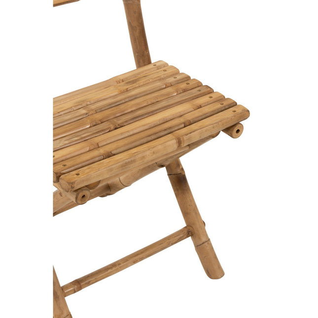 J-Line stoel Plooibaar - bamboe - naturel - 2 stuks