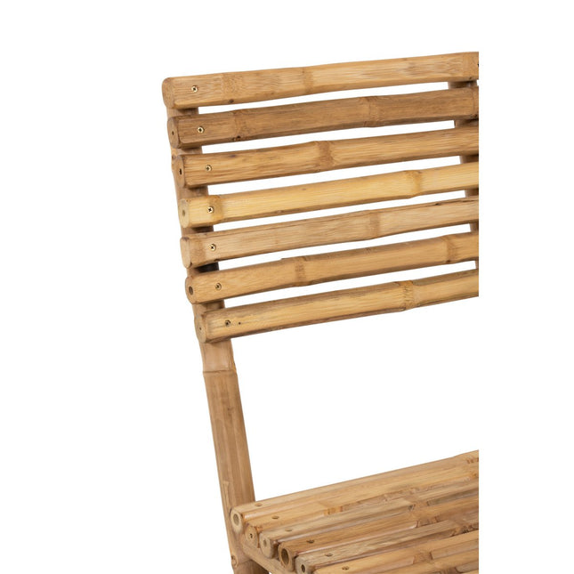 J-Line stoel Plooibaar - bamboe - naturel - 2 stuks