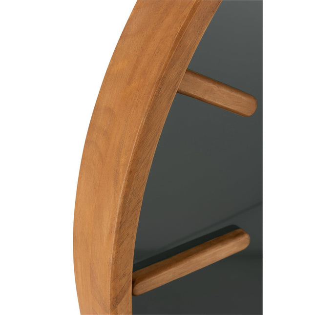 J-Line Round clock - wood/glass - brown/black - M - Ø 60 cm